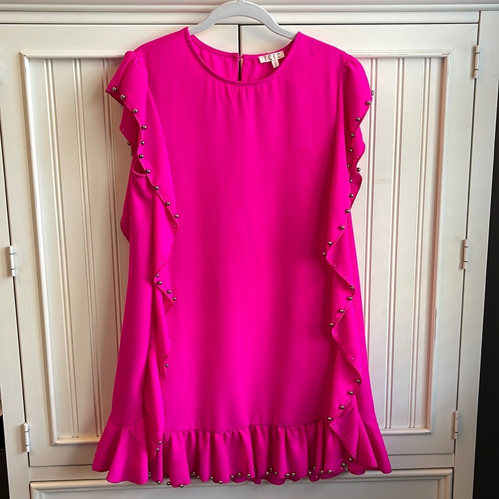 TCEC Hot Pink Beaded Dress